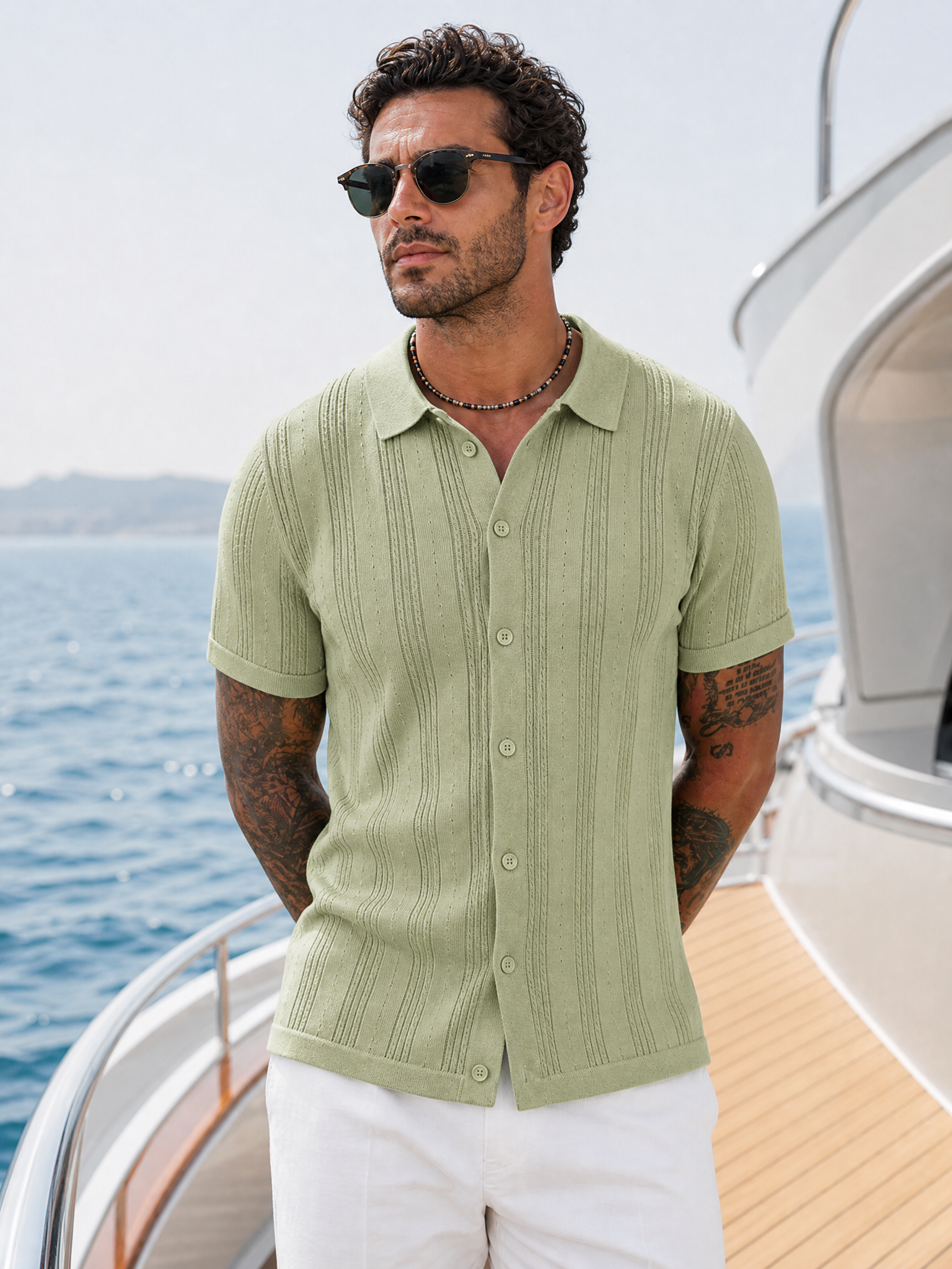 The "Riviera" Textured Polo | Ice-Silk Breathable Knit