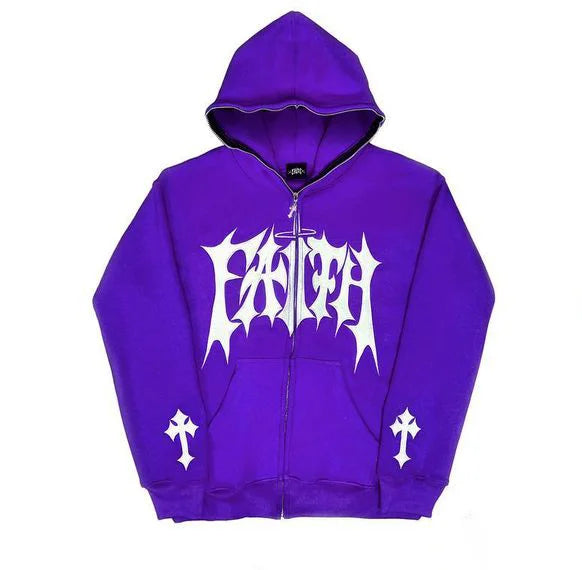 Faith Embroidered Full Zip Hoodie