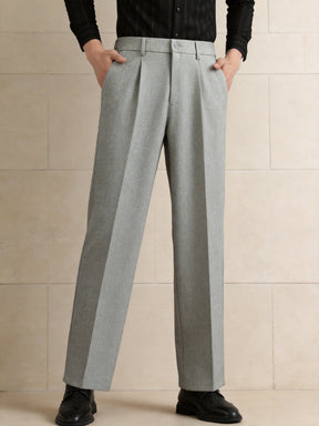 The "Oxford" Textured Trouser | Double-Pleated Ankle Fit