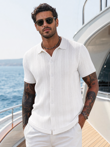 The "Riviera" Textured Polo | Ice-Silk Breathable Knit