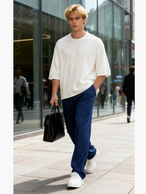 Ribbed Tube Leg Trousers