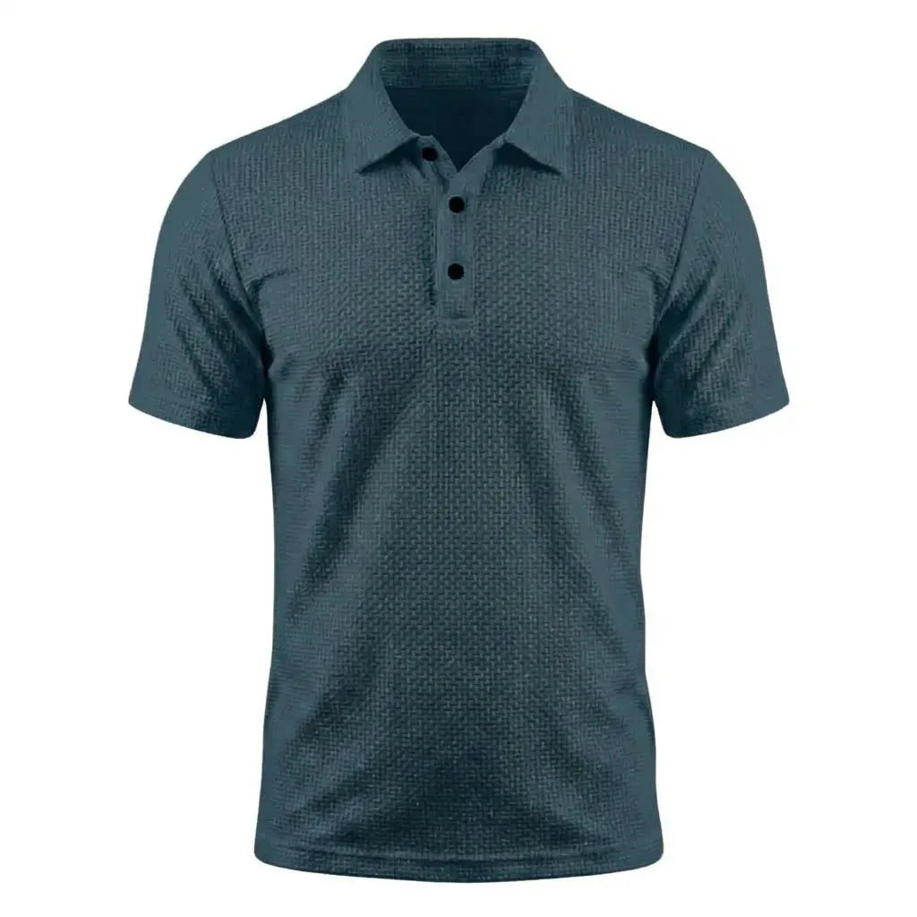 The "Riviera" Textured Knit Polo 丨Breathable Micro-Waffle Comfort