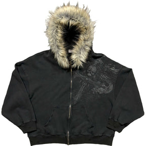 PROFOUND CROSS FUR ZIP-UP HOODIE