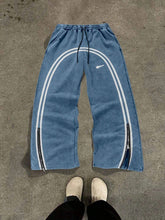 Men's Regular Fit Striped Print Drawstring Waist Sweatpants (Buy two get free shipping)