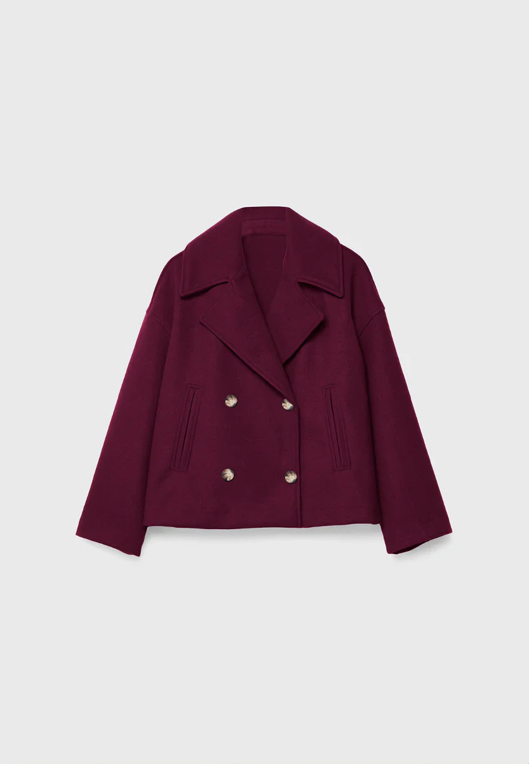 Lapel double-breasted short coat