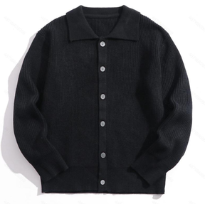 Men's Solid Button Front Cardigan Sweater