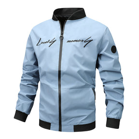 Men's Regular Fit Letter Embroidered Zip-Up Pilot Jacket