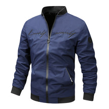 Men's Regular Fit Letter Embroidered Zip-Up Pilot Jacket
