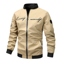 Men's Regular Fit Letter Embroidered Zip-Up Pilot Jacket