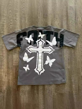 Faith Cross Print Short Sleeve T-Shirt