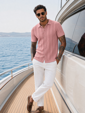 The "Riviera" Textured Polo | Ice-Silk Breathable Knit