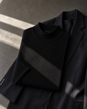 THE "MILAN" RIBBED MOCK-NECK TEE | ULTRA-SOFT KNIT & SLIM FIT