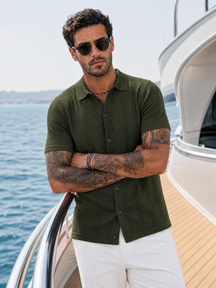The "Riviera" Textured Polo | Ice-Silk Breathable Knit