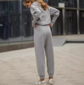 Boutique-Sports two-piece set-half zipper lapel top & jogging pants