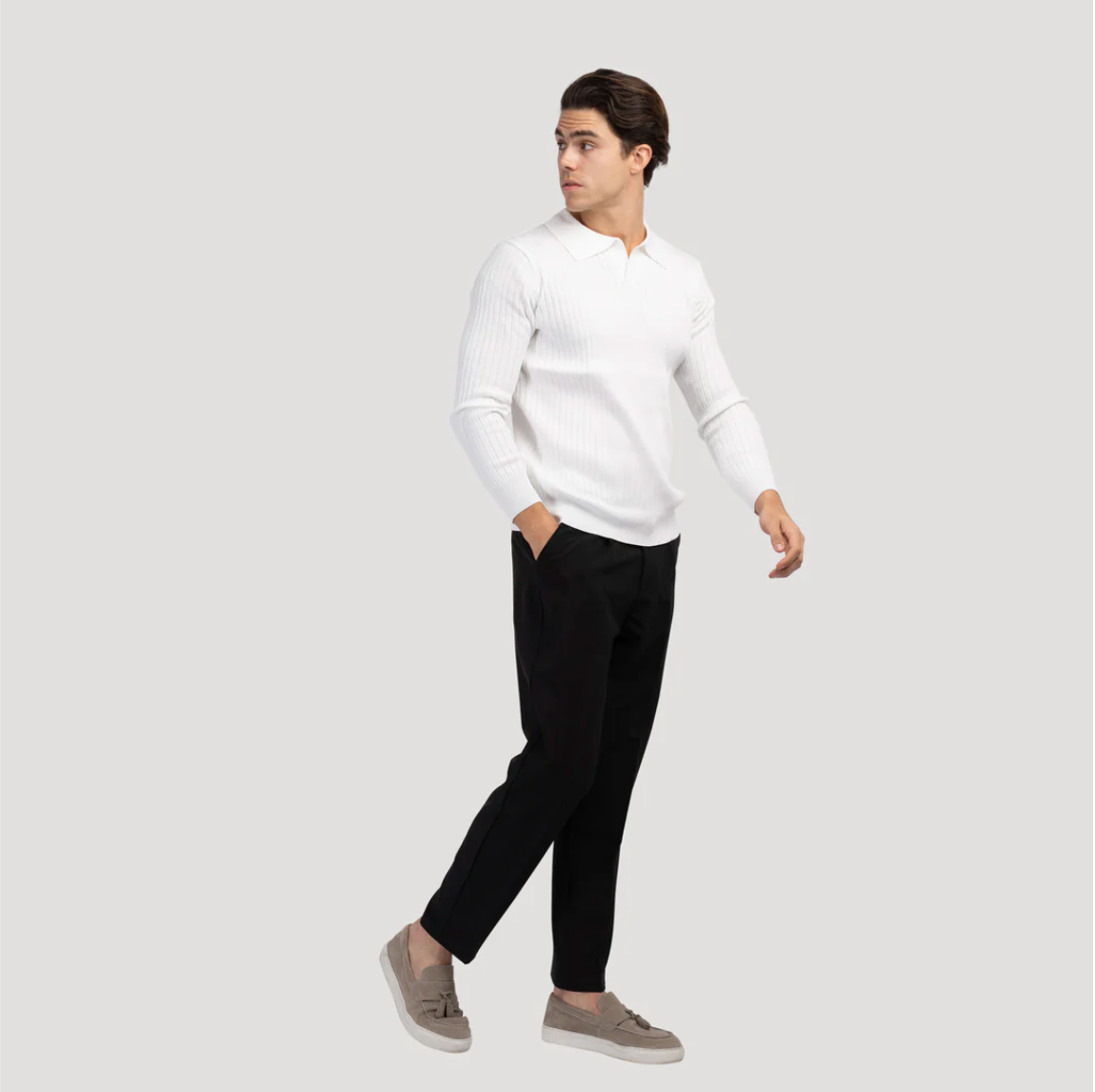 LONG SLEEVE V-NECK POLO