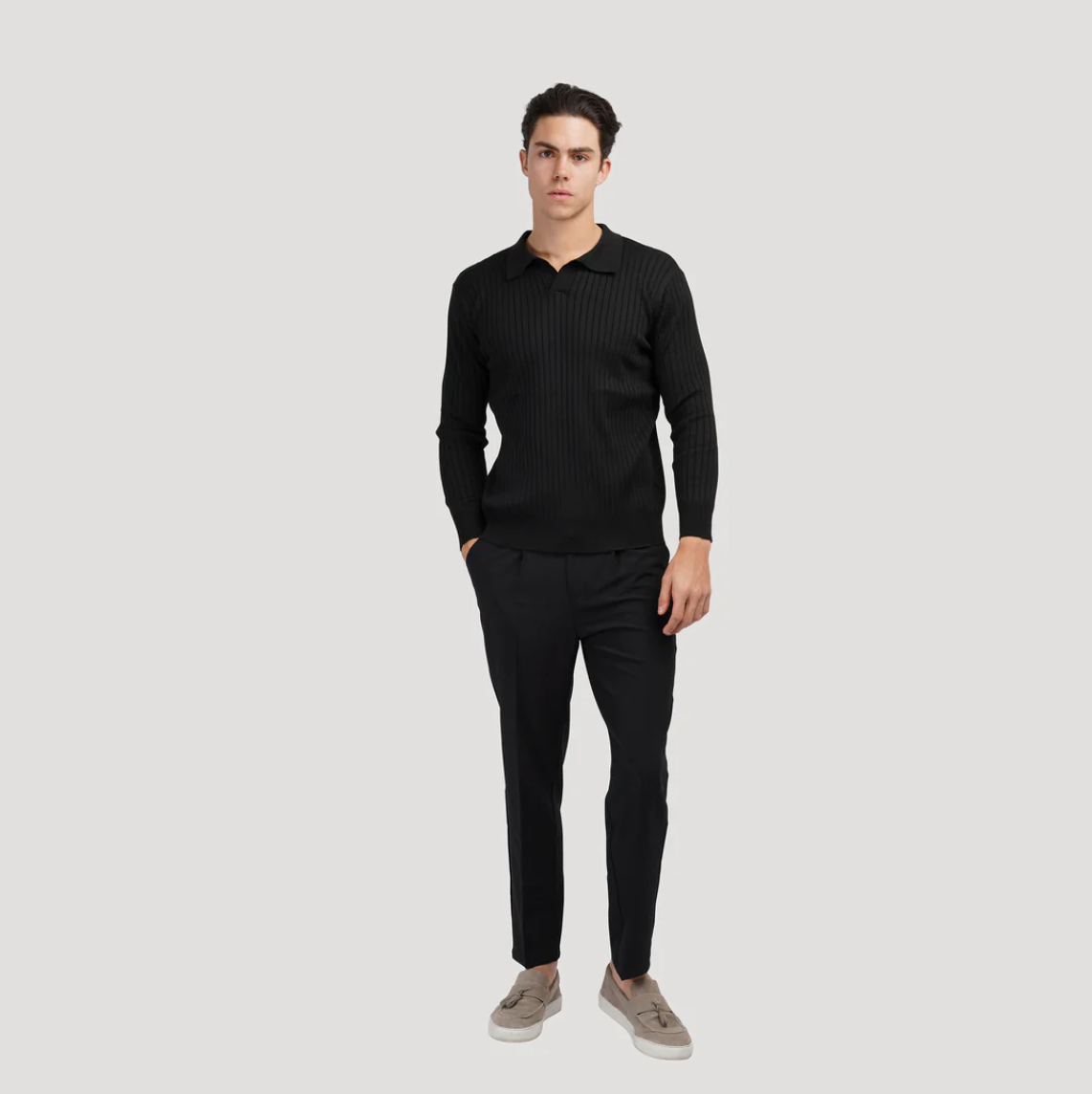 LONG SLEEVE V-NECK POLO