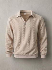 The "Aspen" Cable-Knit Half-Zip