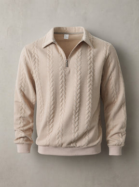 The "Aspen" Cable-Knit Half-Zip