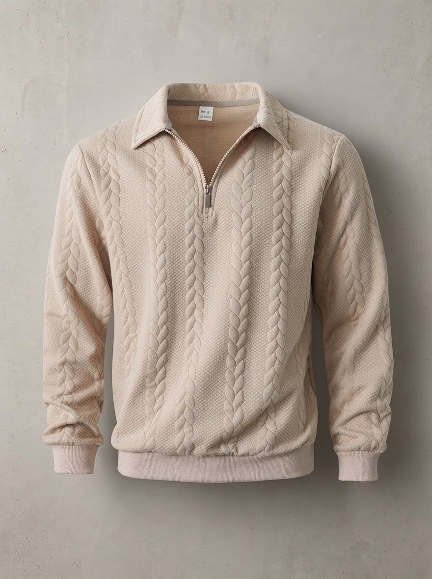 The "Aspen" Cable-Knit Half-Zip