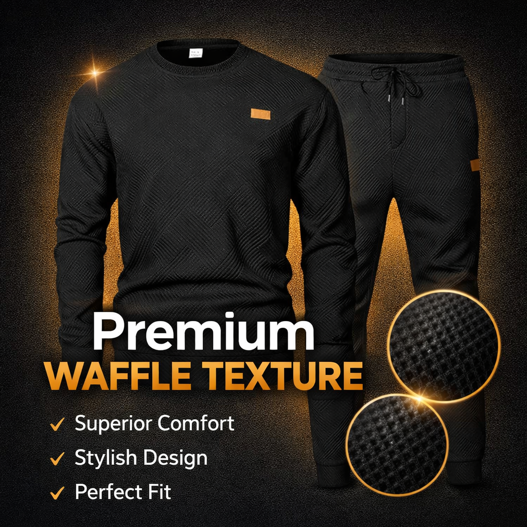 Men's Premium Waffle-Textured 2-Piece Set