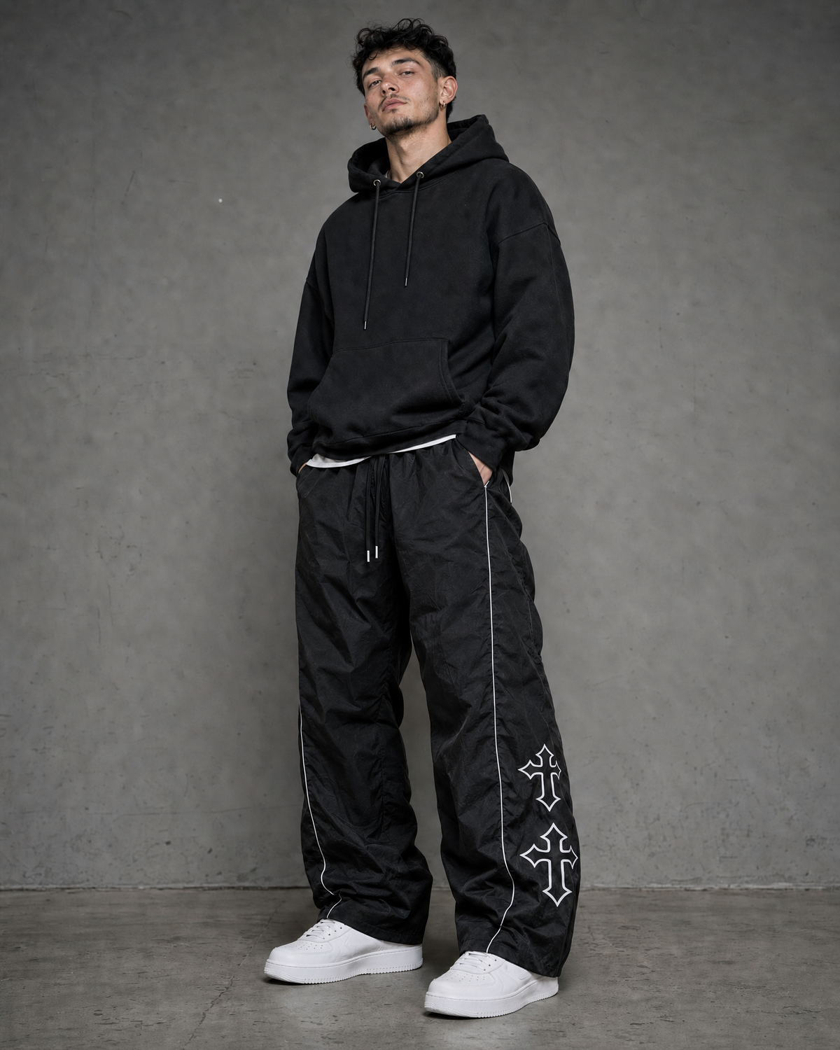 THE "VANGUARD" CROSS REFLECTIVE PARACHUTE PANTS | Y2K BAGGY FIT