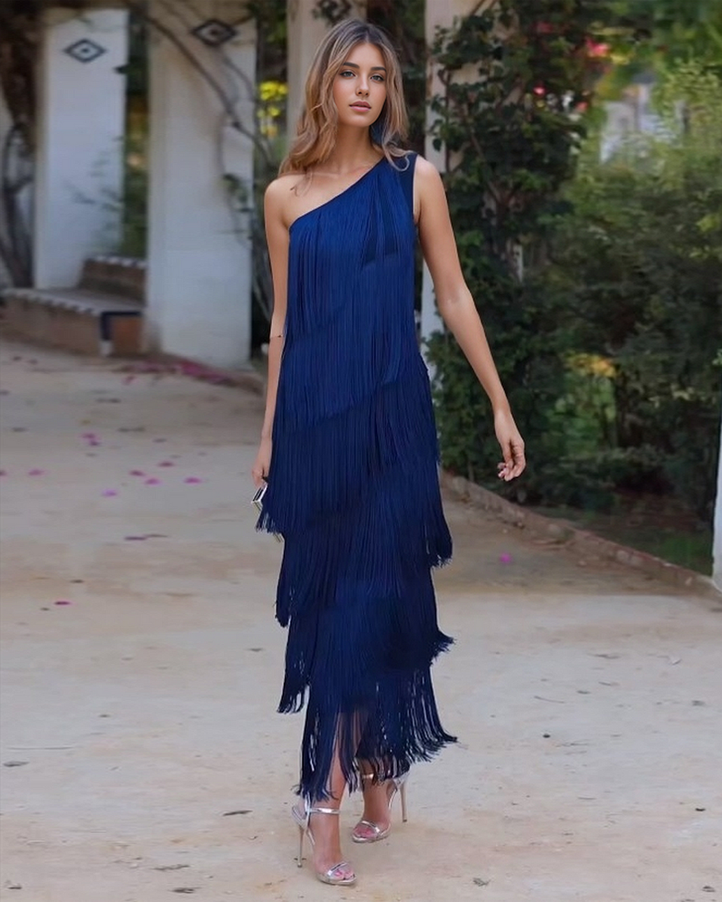 Off-Shoulder Elegant Fringe Dress