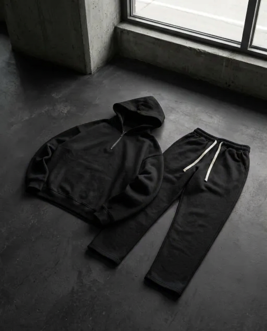 THE "NOMAD" HALF-ZIP STREETWEAR SET | HEAVYWEIGHT FLEECE & BAGGY FIT