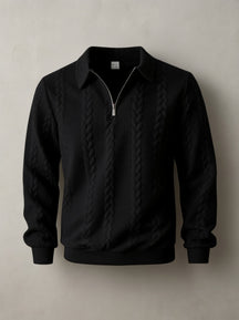 The "Aspen" Cable-Knit Half-Zip