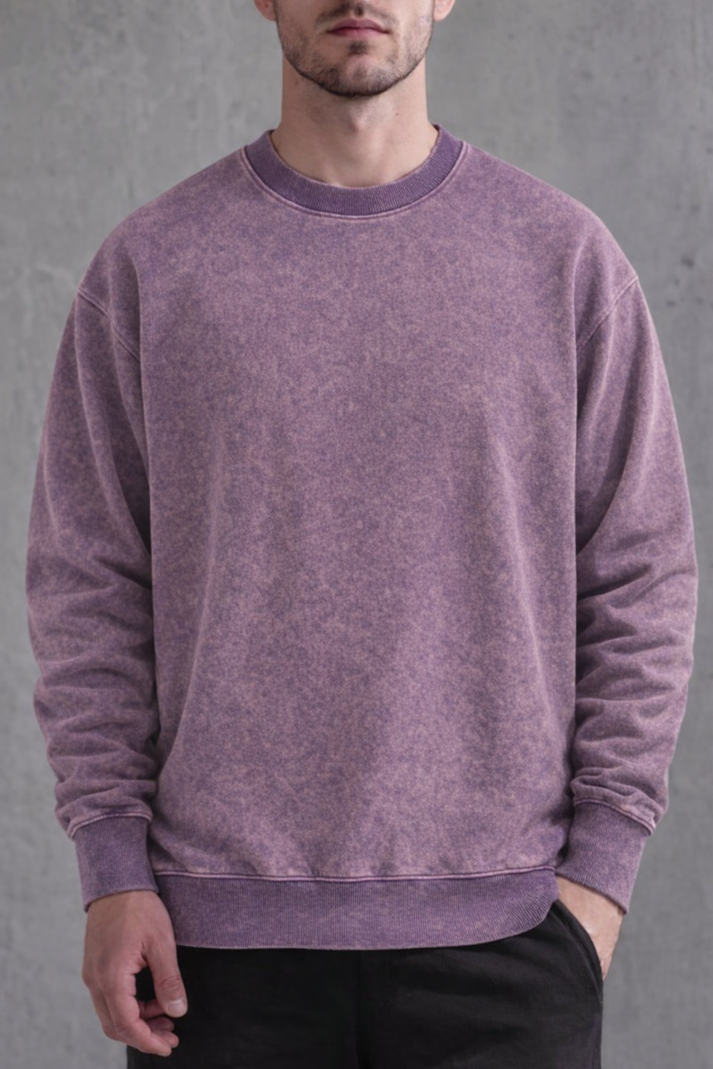 The "Vanguard" Heavyweight Washed Crewneck 360G Fleece-Lined | Vintage Acid-Wash | Boxy Street Fit