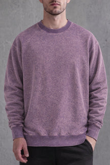 The "Vanguard" Heavyweight Washed Crewneck 360G Fleece-Lined | Vintage Acid-Wash | Boxy Street Fit