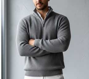 The "Summit" Quarter-Zip | Premium Heavyweight Waffle Knit