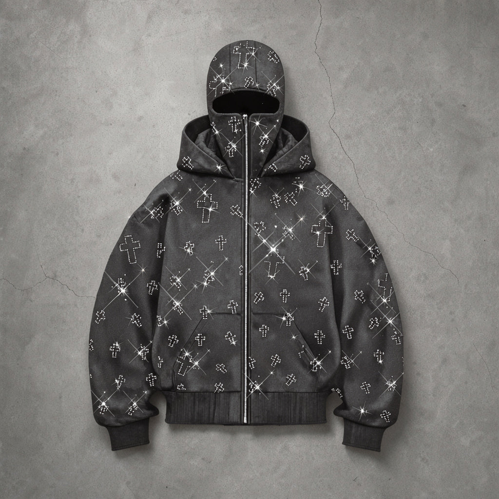 The "Apocalypse" Rhinestone Balaclava Hoodie
