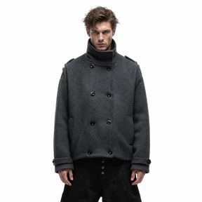 The "Brutalist" Structural Wool-Blend Jacket