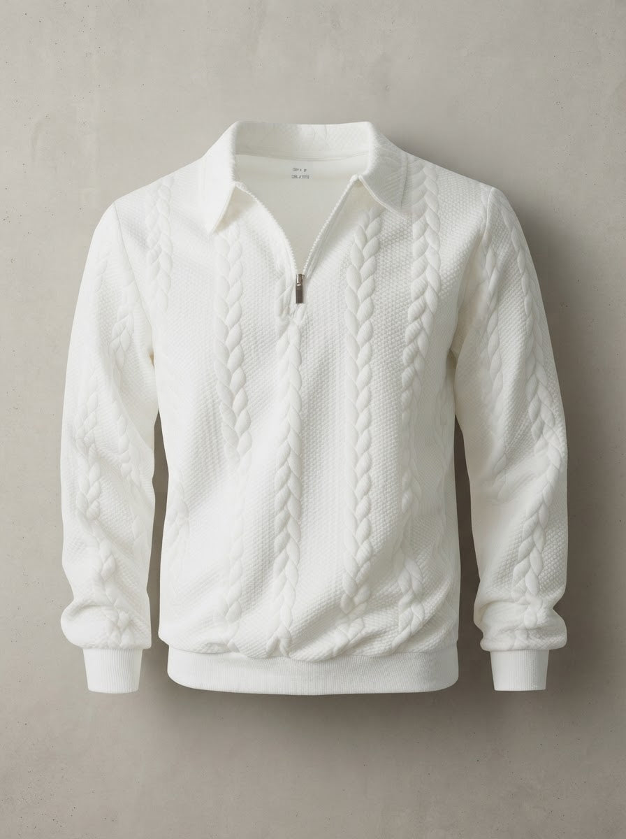 The "Aspen" Cable-Knit Half-Zip