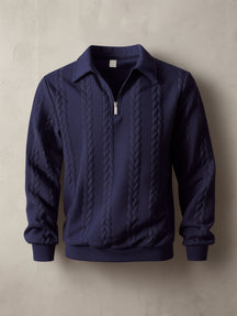 The "Aspen" Cable-Knit Half-Zip