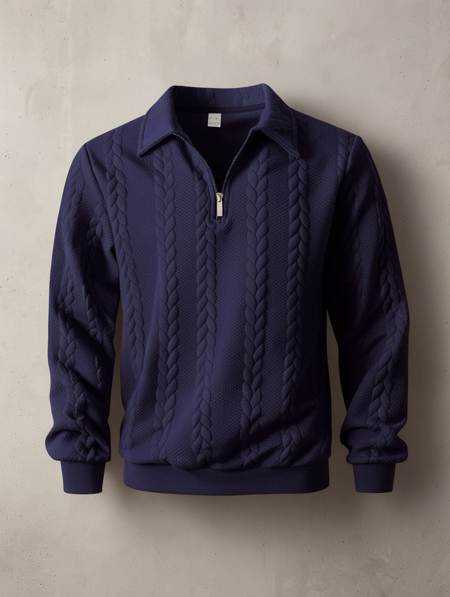 The "Aspen" Cable-Knit Half-Zip