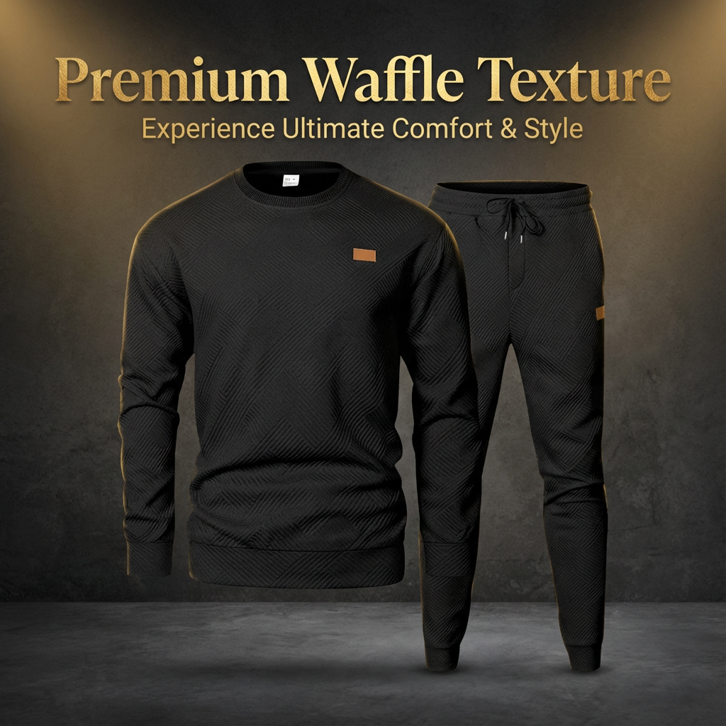 Men's Premium Waffle-Textured 2-Piece Set