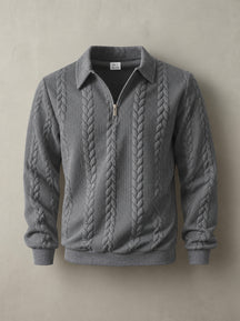 The "Aspen" Cable-Knit Half-Zip