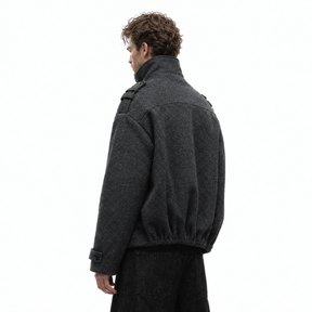 The "Brutalist" Structural Wool-Blend Jacket