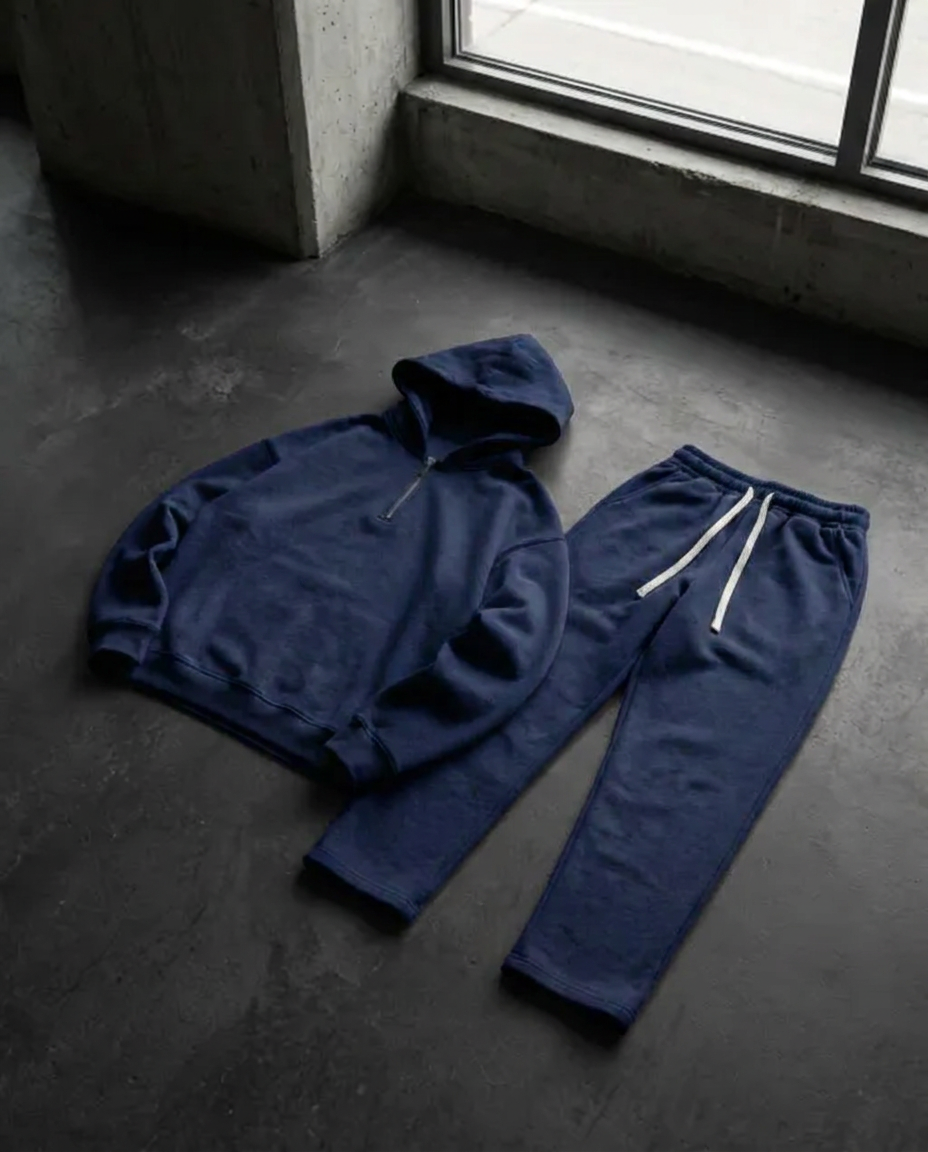 THE "NOMAD" HALF-ZIP STREETWEAR SET | HEAVYWEIGHT FLEECE & BAGGY FIT