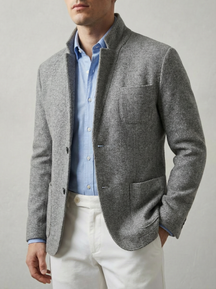 Executive Stand-Collar Blazer