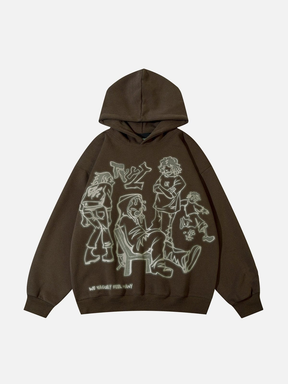 HIP HOP CARTOON PRINT HOODIE