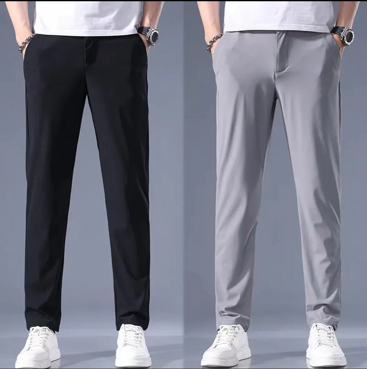 Ice silk breathable, quick-drying, straight-leg trousers