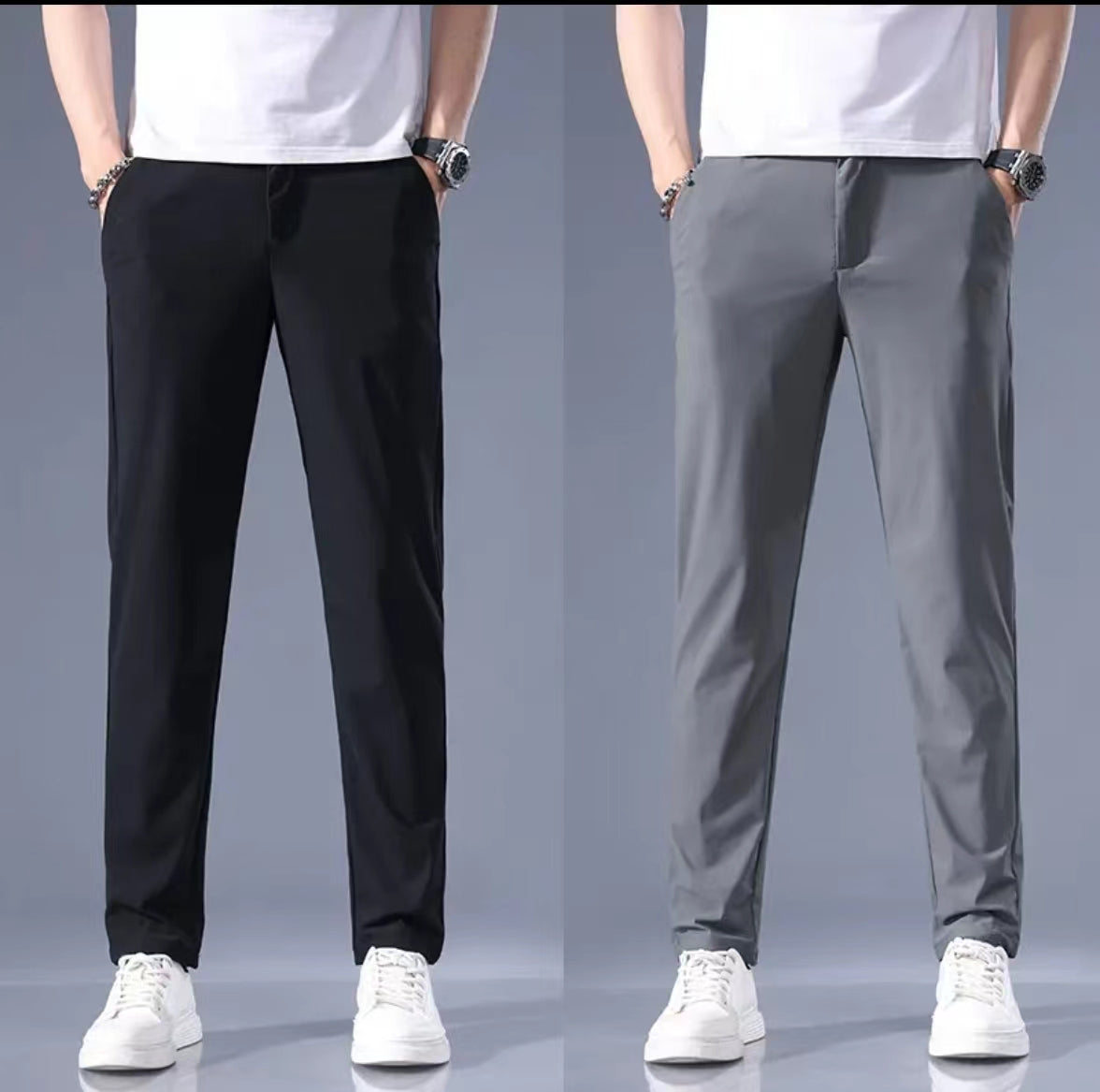 Ice silk breathable, quick-drying, straight-leg trousers